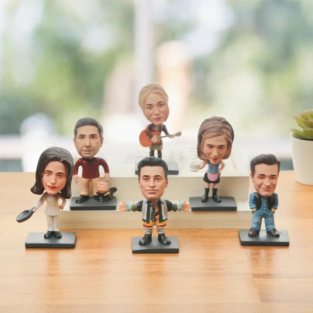 F.R.I.E.N.D.S.Bobblehead (All 6 Combo) | 10 cms | Resin | Action Figure | Friends TV Show | Gift for All | Friends Merchandise
